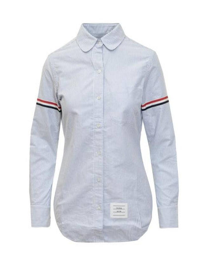 Women's Armband University Striped Oxford Shirt Blue - THOM BROWNE - BALAAN 2