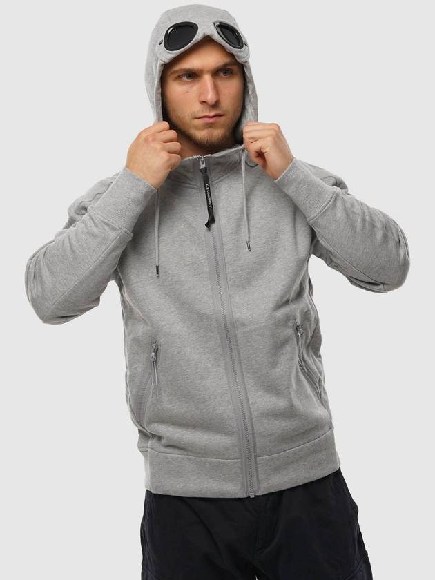 Diagonal Raised Fleece Goggles Hooded Jacket Grey - CP COMPANY - BALAAN 3