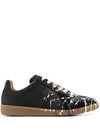 Replica Paint Drop Low Top Sneakers Black - MAISON MARGIELA - BALAAN 1