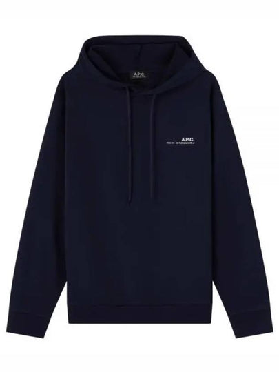 Item H Small Logo Cotton Hoodie Navy - A.P.C. - BALAAN 2