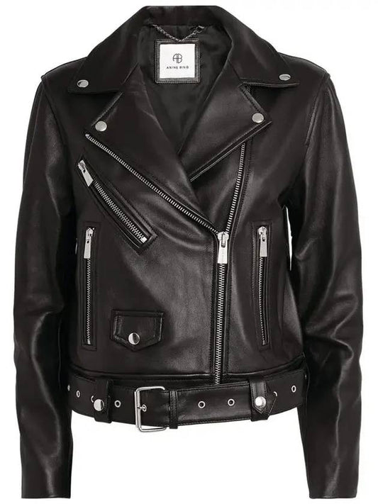 Benjamin Moto Leather Jacket Black - ANINE BING - BALAAN 1