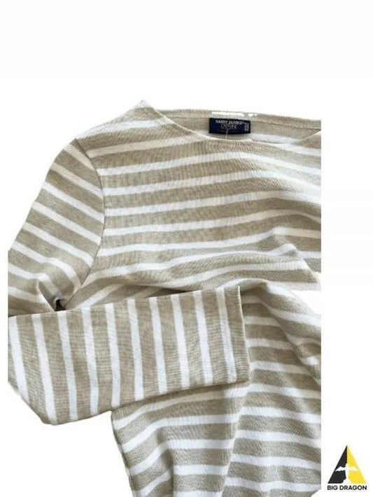 Women's Meridame II Striped Long Sleeve T-Shirt Naturelle Neige - SAINT JAMES - BALAAN 2