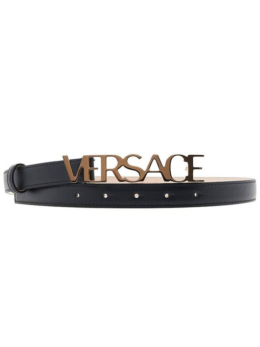 logo leather belt black - VERSACE - BALAAN.