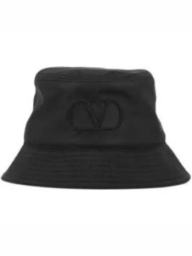 V Logo Signature Cotton Bucket Hat Black - VALENTINO - BALAAN 2