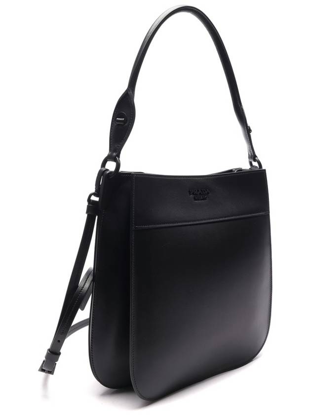 Margit Leather Hobo Shoulder Bag Black - PRADA - BALAAN 4