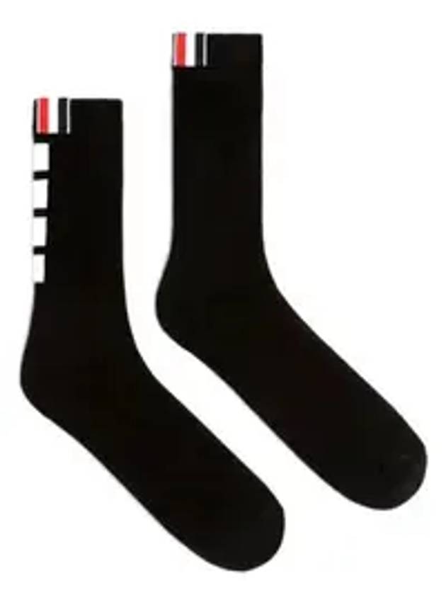 Athletic Terry Stitch 4 Bar Crew Socks Black - THOM BROWNE - BALAAN 1