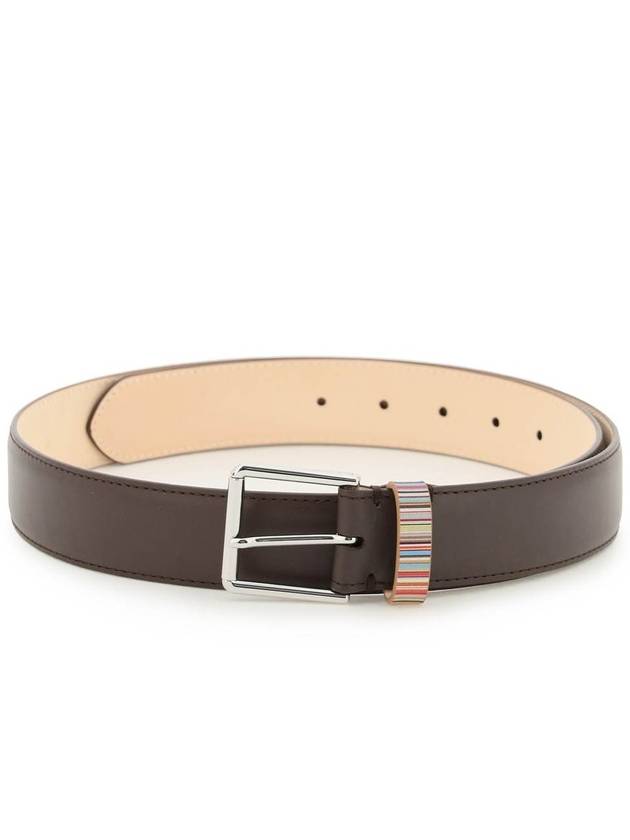 Signature Striped Leather Dark Brown - PAUL SMITH - BALAAN 3