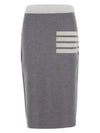 Double Face Merino 4 Bar A Line Skirt Light Grey - THOM BROWNE - BALAAN 2