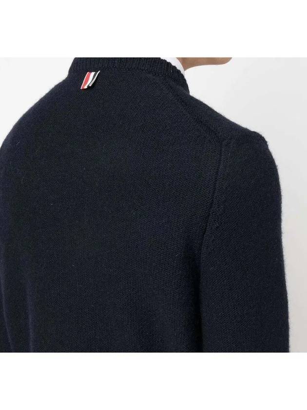 Donegal 4-Bar Striped Crew Neck Wool Knit Top Navy - THOM BROWNE - BALAAN 7