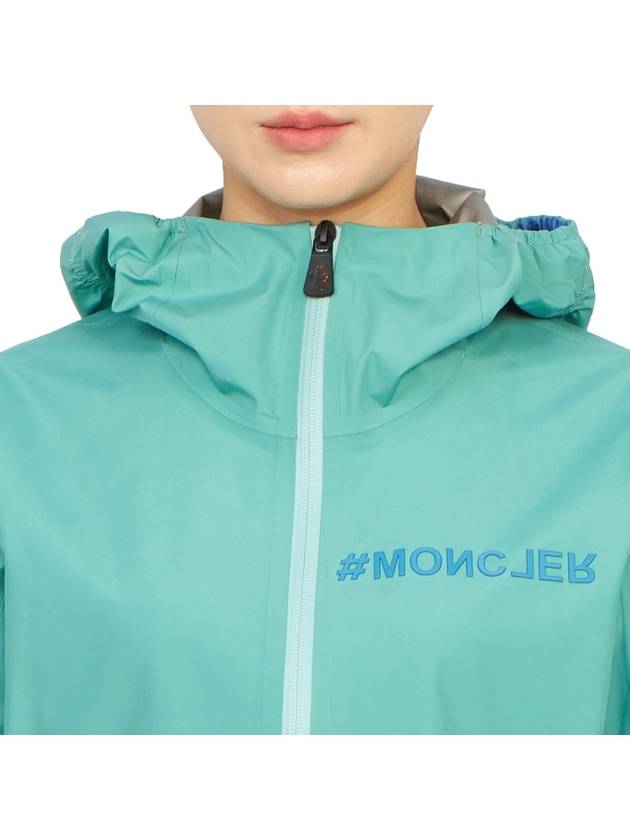 Valles Shell Zip Up Hoodie Zip-Up Aqua Green - MONCLER - BALAAN 7