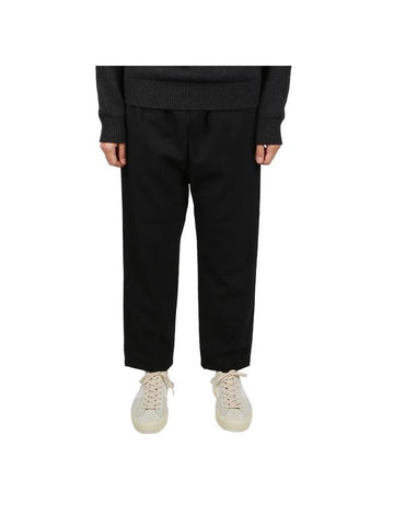 Drawstring Virgin Wool Blend Slacks Black - MAISON KITSUNE - BALAAN 1