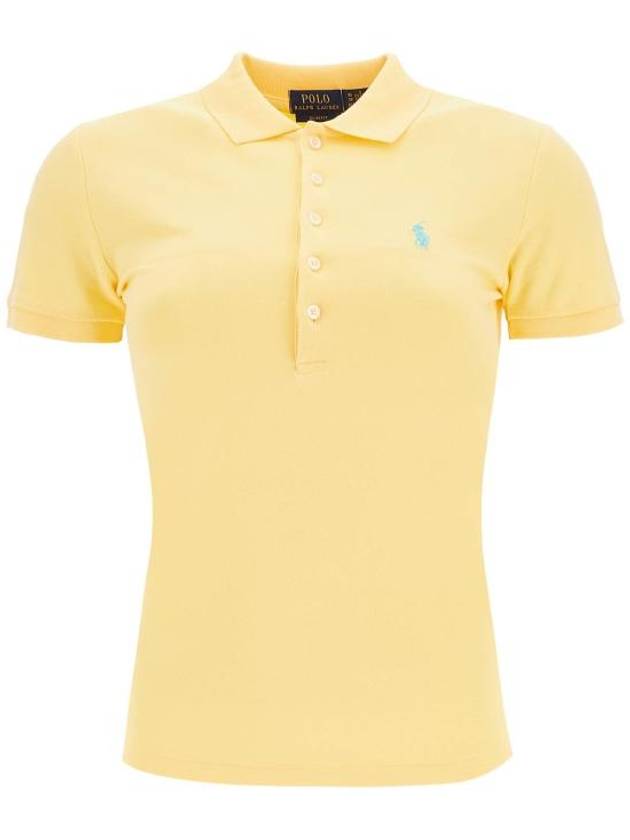 Women's Julie Logo Embroidered Short Sleeve PK Shirt Yellow - POLO RALPH LAUREN - BALAAN 2