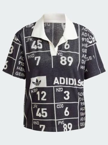 Graphic Towel Polo Shirt Black - ADIDAS - BALAAN 1