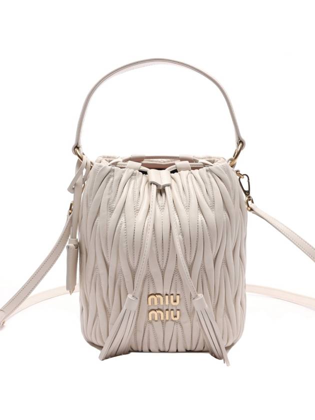 Matelasse Nappa Leather Bucket Bag White - MIU MIU - BALAAN 2