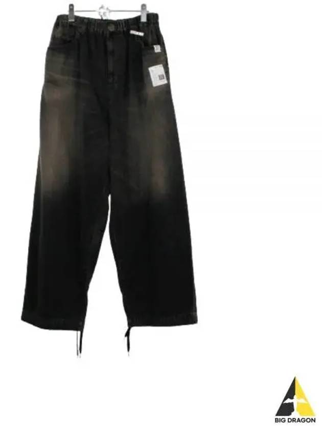 24 J12PT022 BLACK Denim Wide Pants - MIHARA YASUHIRO - BALAAN 1