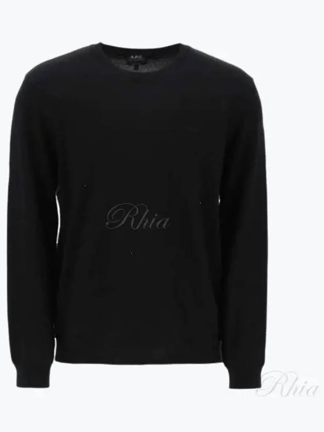 Embroidery Logo Wool Knit Top Black - A.P.C. - BALAAN 2