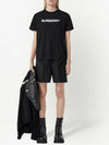 Logo Print Crew Neck Cotton Short Sleeve T-Shirt Black - BURBERRY - BALAAN 4