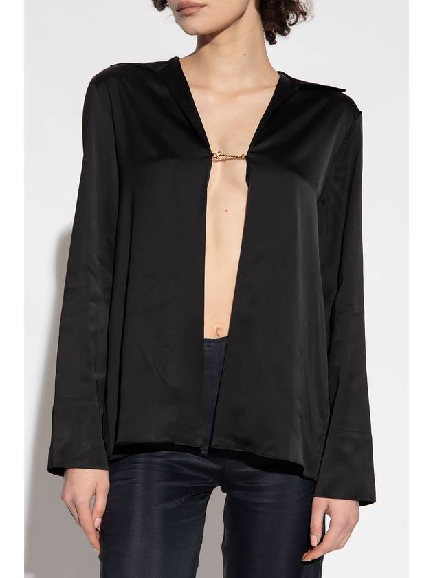 La Chemise Notte Open Charm Logo Shirt Black - JACQUEMUS - BALAAN 4