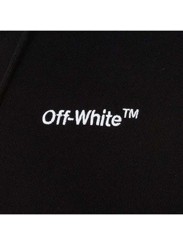Men s Mini Logo Printed Hooded Sweatshirt Black OMBB034E - OFF WHITE - BALAAN 9