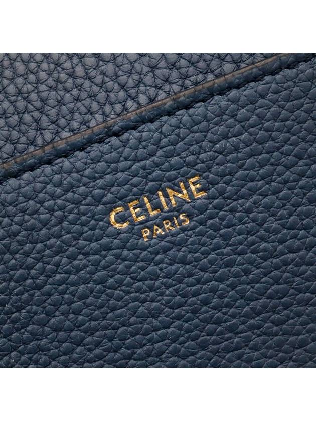 Deep blue calfskin single medium bucket shoulder bag - CELINE - BALAAN 6