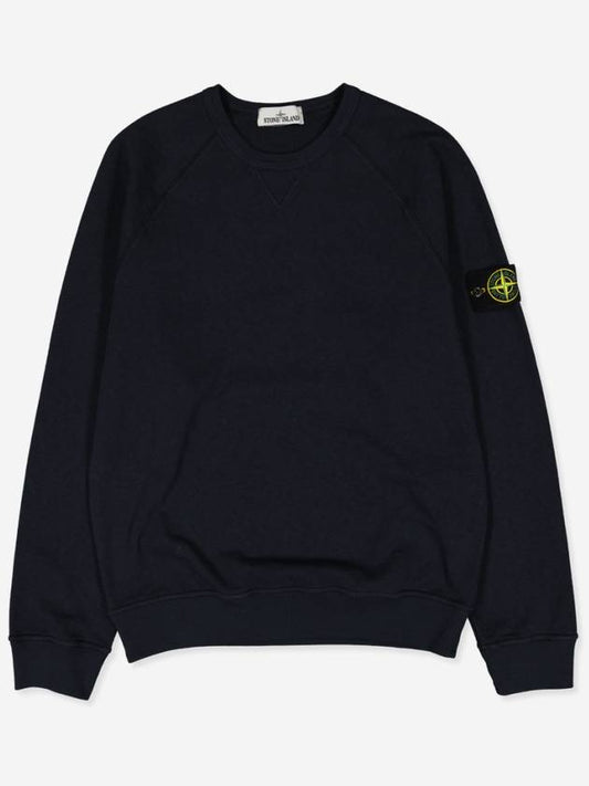 Garment Dyed Malfile Fleece Crewneck Sweatshirt Navy - STONE ISLAND - BALAAN 2