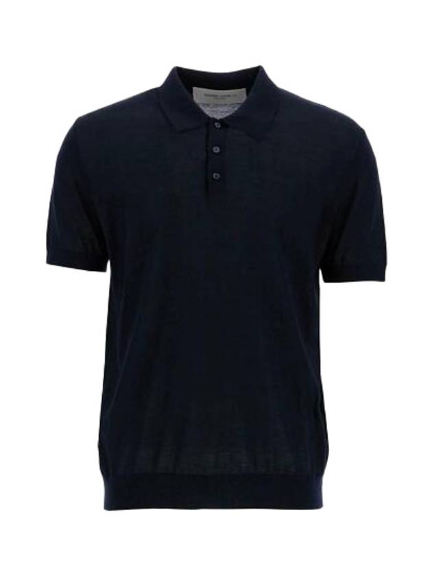 Regular Fit Wool Polo Shirt Navy - GOLDEN GOOSE - BALAAN 2