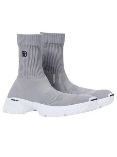 Speedrunner 30 Recycled Knit High Top Sneakers Grey - BALENCIAGA - BALAAN 2