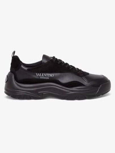 Gumboy Calfskin Low Top Sneakers Black Grey - VALENTINO - BALAAN 2