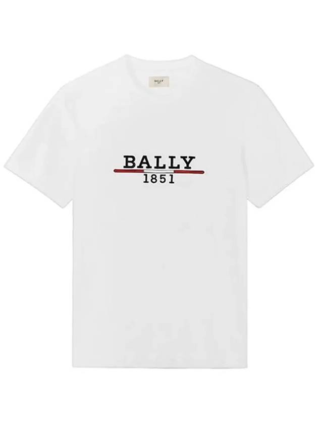 Logo Print Short Sleeve T-Shirt White - BALLY - BALAAN 5