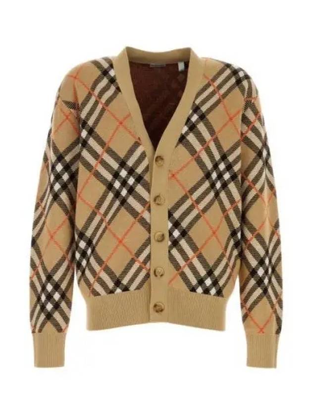 Check Wool Mohair Blend Cardigan Sand - BURBERRY - BALAAN 2