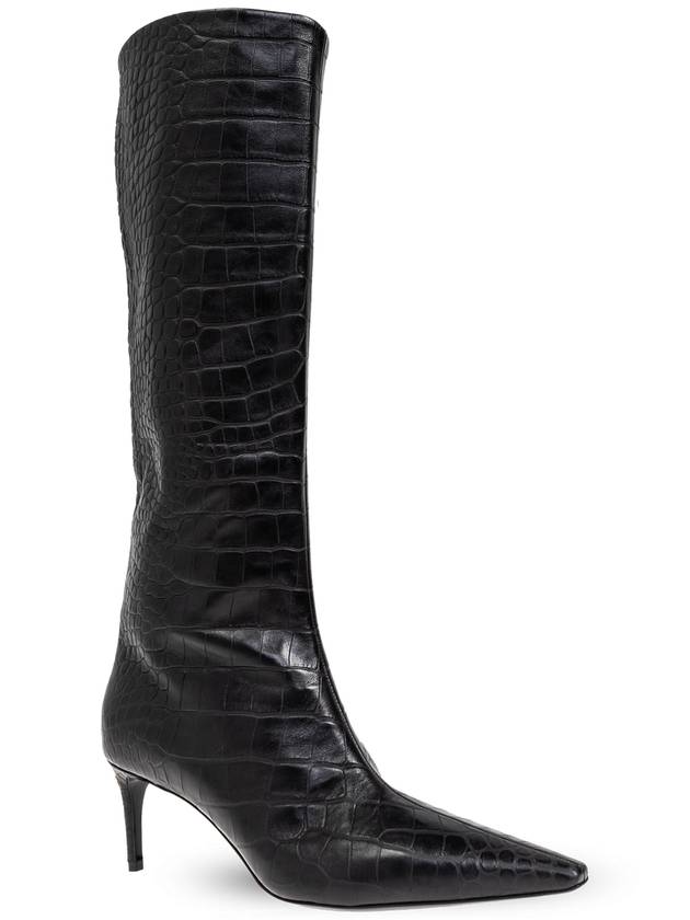 Dolce & Gabbana Leather Heeled Boots, Women's, Black - DOLCE&GABBANA - BALAAN 4