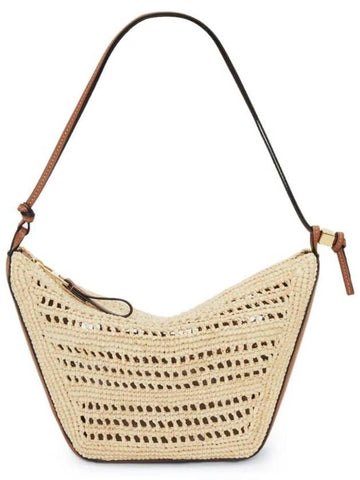 Mini Hammock Raffia Hobo Shoulder Bag Tan Natural - LOEWE - BALAAN 1