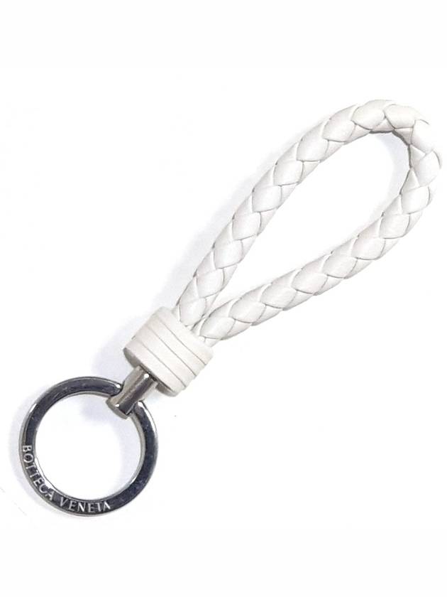 Intrecciato Leather Key Holder White - BOTTEGA VENETA - BALAAN 2