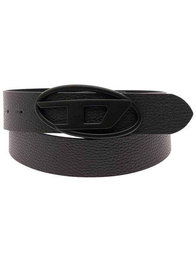 1DR Reversible Logo Leather Belt Black - DIESEL - BALAAN 4