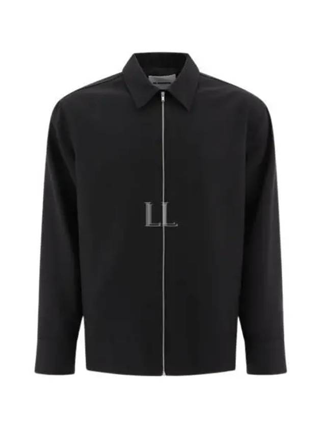 Gavardin Shirt Zip-Up Jacket Black - JIL SANDER - BALAAN 2