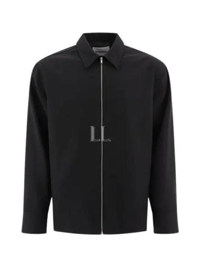 Gavardin Shirt Zip-Up Jacket Black - JIL SANDER - BALAAN 2