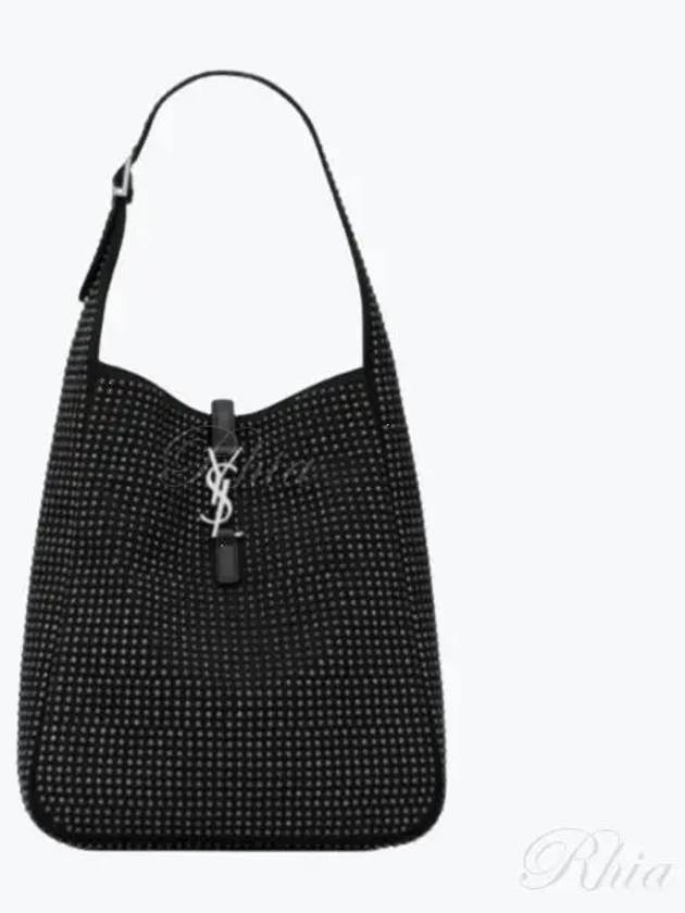 Logo Embellished Medium Shoulder Bag Black - SAINT LAURENT - BALAAN 2