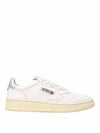 Medalist Leather Metal Silver Tab Low Top Sneakers White - AUTRY - BALAAN 2