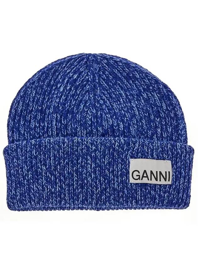 Logo Patch Beanie Brilliant Blue - GANNI - BALAAN 3