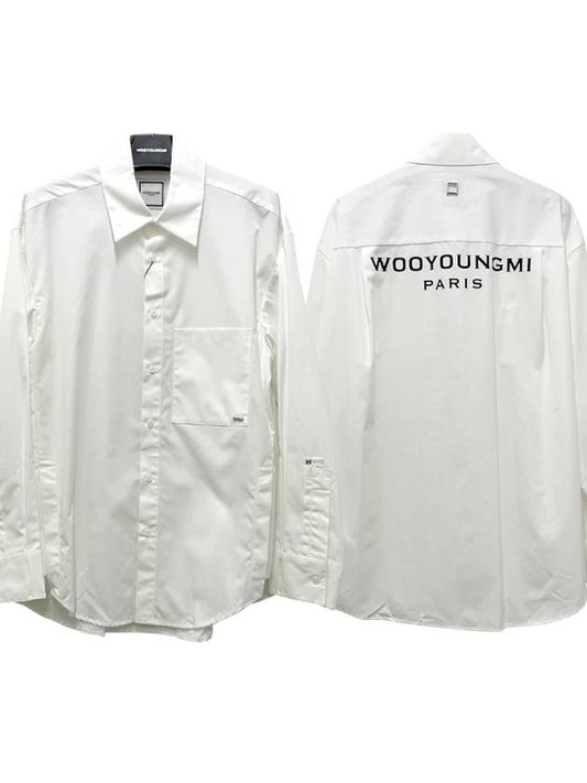 Cotton Back Logo Long Sleeve Shirt White - WOOYOUNGMI - BALAAN 2