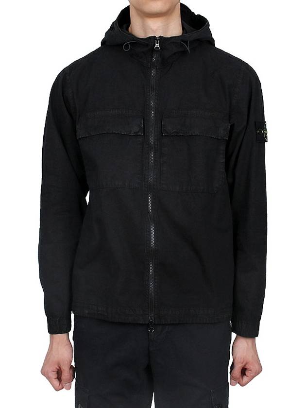 Wappen Old Effect Hooded Jacket Black - STONE ISLAND - BALAAN 3