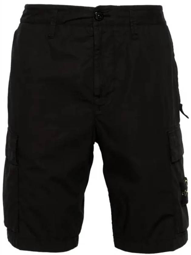 Light Stretch Cotton Bermuda Shorts Black - STONE ISLAND - BALAAN 2