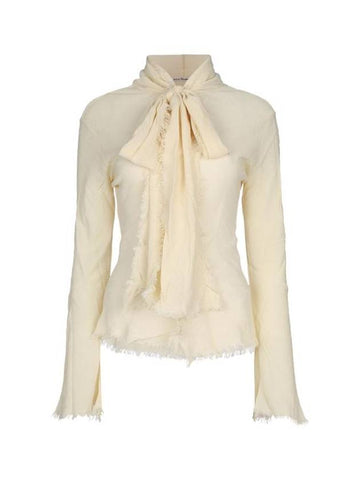 Crepe Scarf Blouse Warm White - ACNE STUDIOS - BALAAN 1