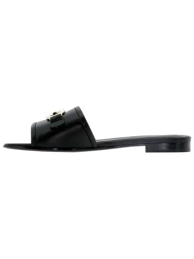 Women's Gancini Rhodes Logo Slippers Black - SALVATORE FERRAGAMO - BALAAN 5