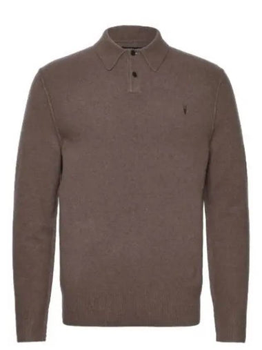 Staten Men s Collar Knit MK130X SPLINTER BROWN - ALLSAINTS - BALAAN 1