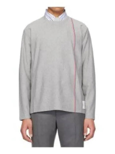 RWB Striped Cotton Long Sleeve T-Shirt Grey - THOM BROWNE - BALAAN 2