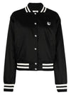 Satin Cotton Bomber Jacket Black - MAISON KITSUNE - BALAAN 2