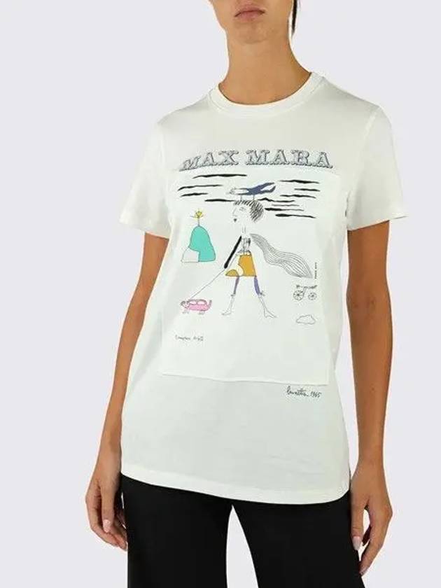 Women's Bambina Printing Short Sleeve T-Shirt White - MAX MARA - BALAAN 3