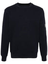 Diagonal Raised Fleece Sweatshirt Navy - CP COMPANY - BALAAN 3