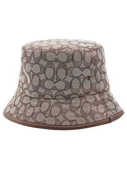 Signature Jacquard Bucket Hat Brown Grey - COACH - BALAAN 2